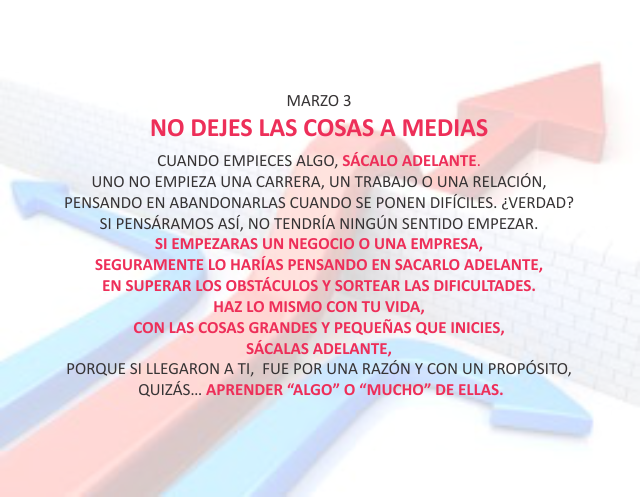No dejes las cosas a medias